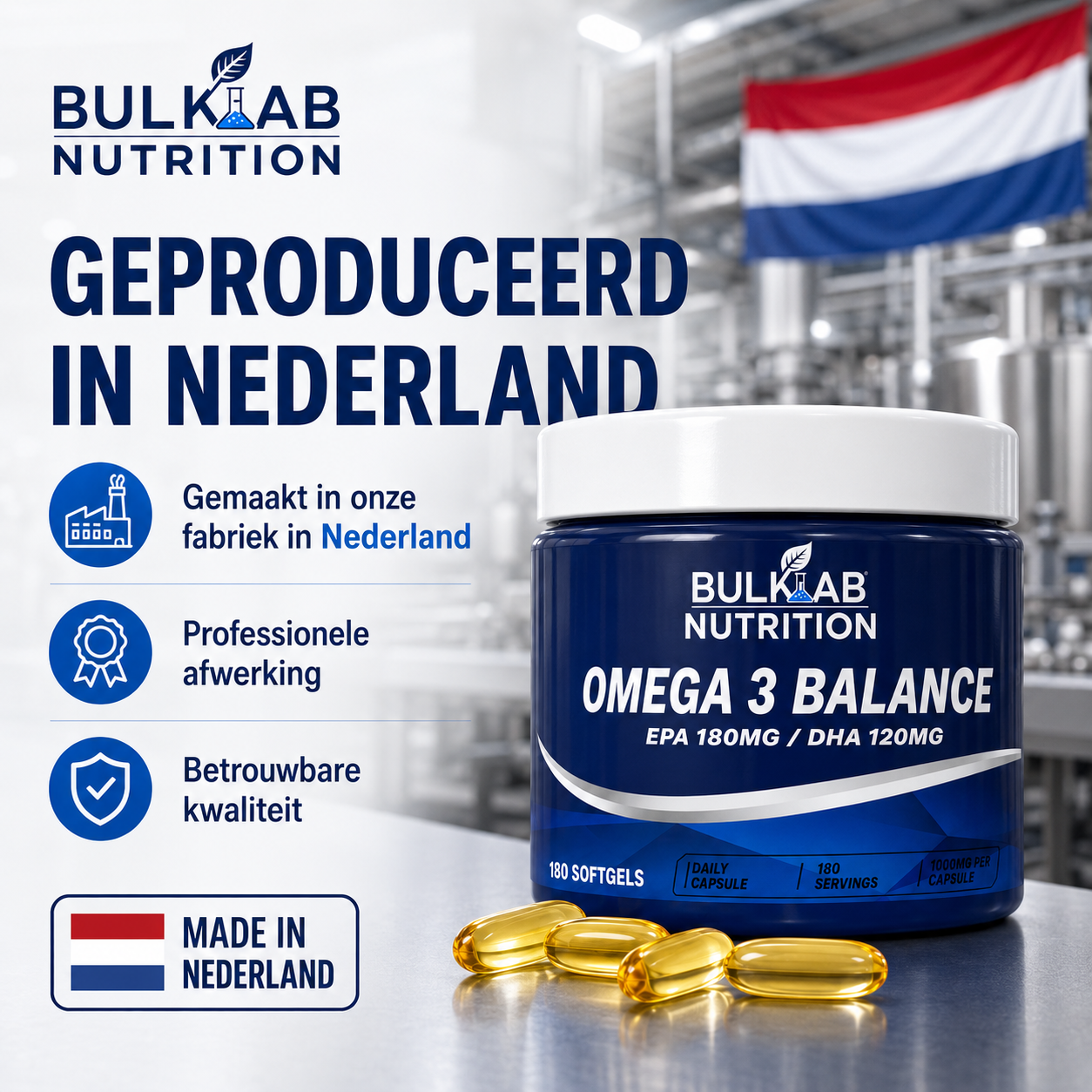 Omega 3 Balance EPA 180mg / DHA 120mg – BulkLab Nutrition