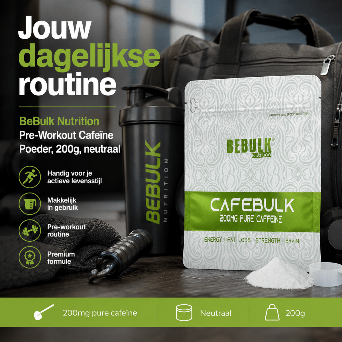 Cafebulk - Caffeine Poeder - BeBulk Nutrition - Golden Nuts