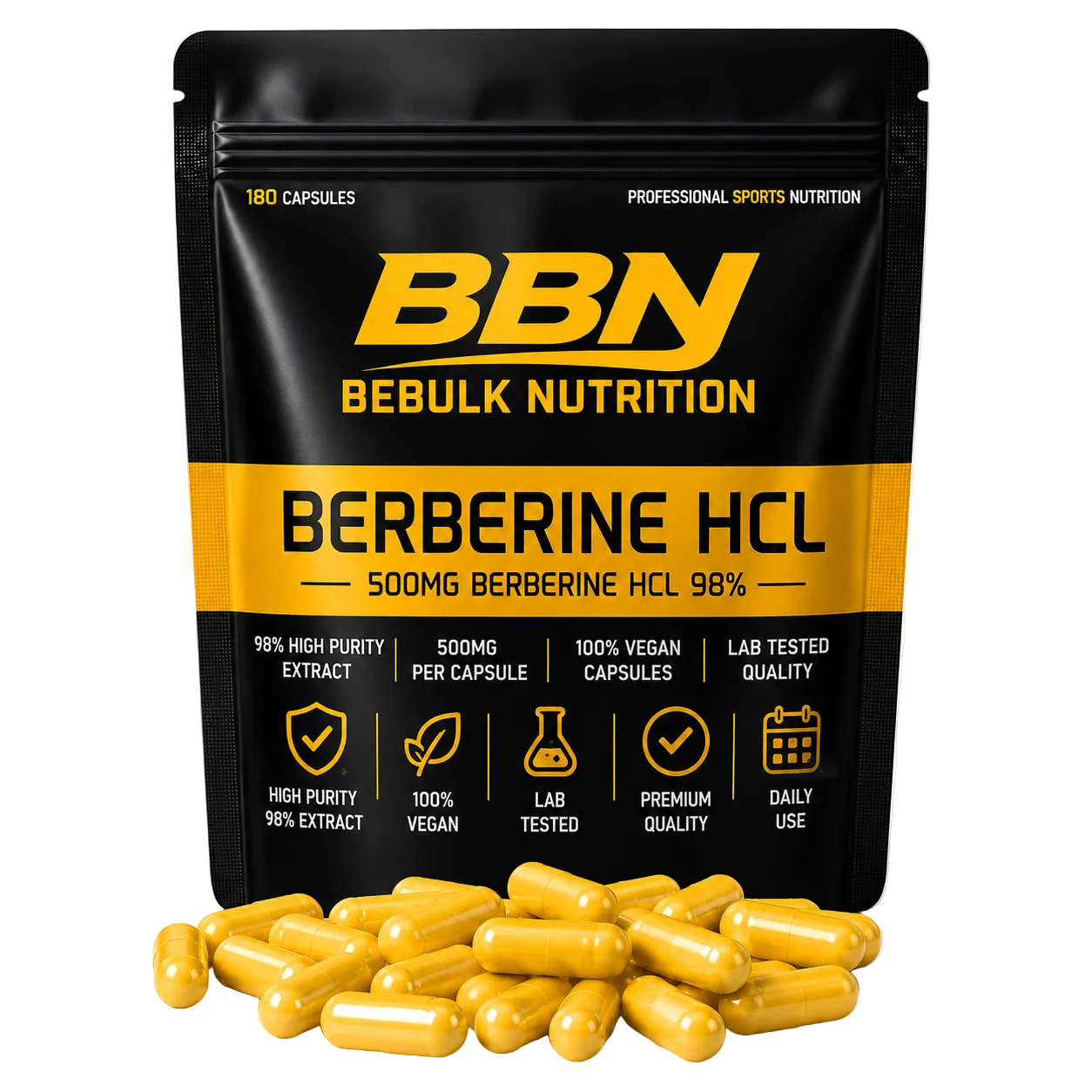 Berberine HCL 98% - Vegan - BeBulk Nutrition