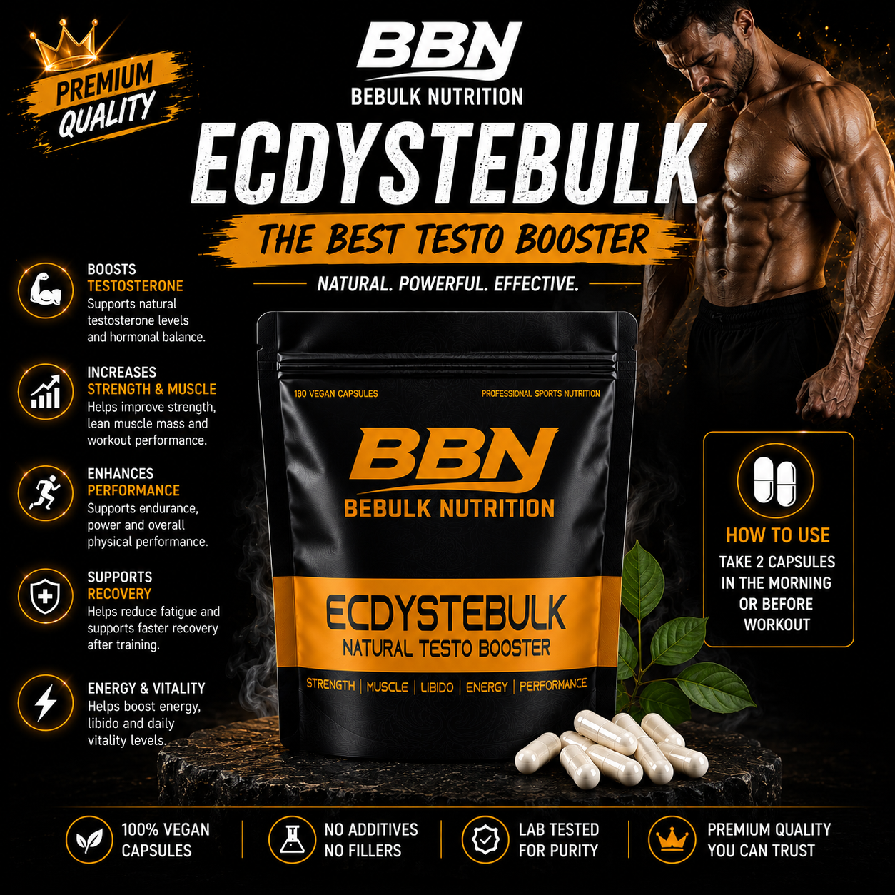 Ecdystebulk - Beta-Ecdysterone 98% - Capsules - BeBulk Nutrition