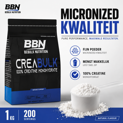 CreaBulk - 100% Creatine Monohydraat Micronized - BeBulk Nutrition