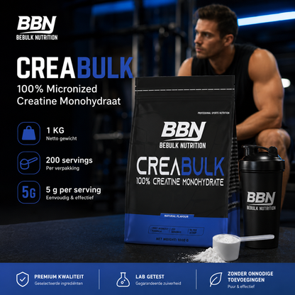 CreaBulk - 100% Creatine Monohydraat Micronized - BeBulk Nutrition