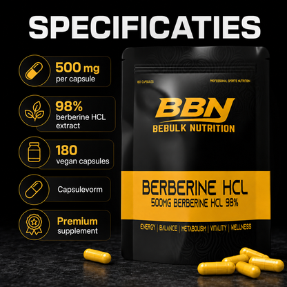 Berberine HCL 98% - Vegan - BeBulk Nutrition