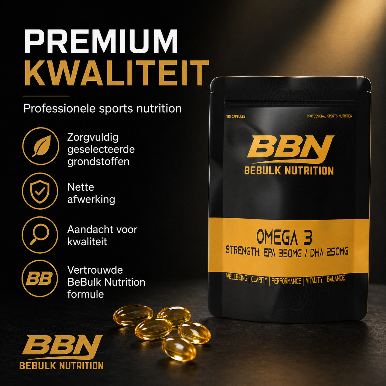 Omega 3 Strength EPA 350mg / DHA 250mg – BeBulk Nutrition