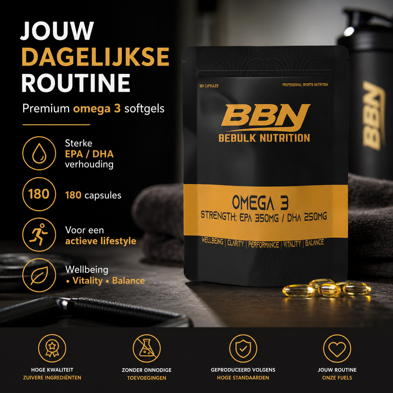 Omega 3 Strength EPA 350mg / DHA 250mg – BeBulk Nutrition