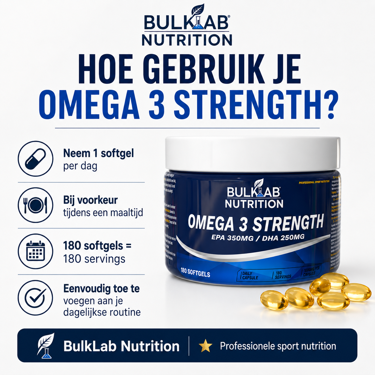 Omega 3 Strength EPA 350mg / DHA 250mg – BulkLab Nutrition