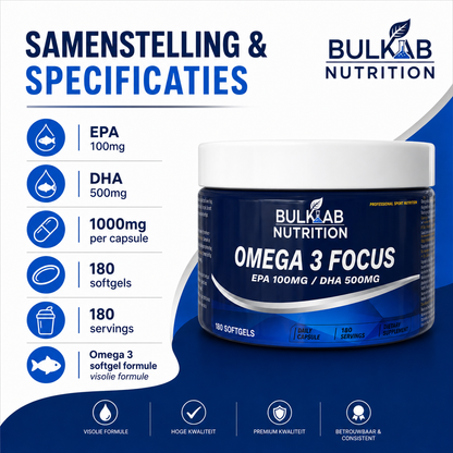 Omega 3 Focus: EPA 100mg / DHA 500mg – BulkLab Nutrition