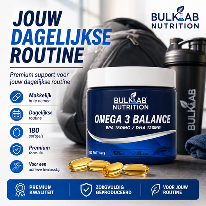 Omega 3 Balance EPA 180mg / DHA 120mg – BulkLab Nutrition
