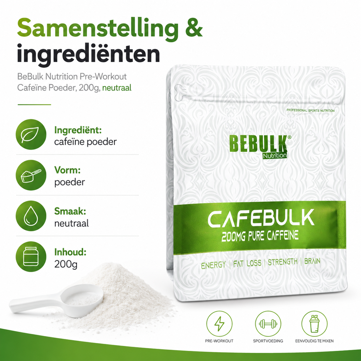 Cafebulk - Caffeine Poeder - BeBulk Nutrition