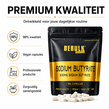 Sodium Butyrate 98% - Vegan - BeBulk Nutrition