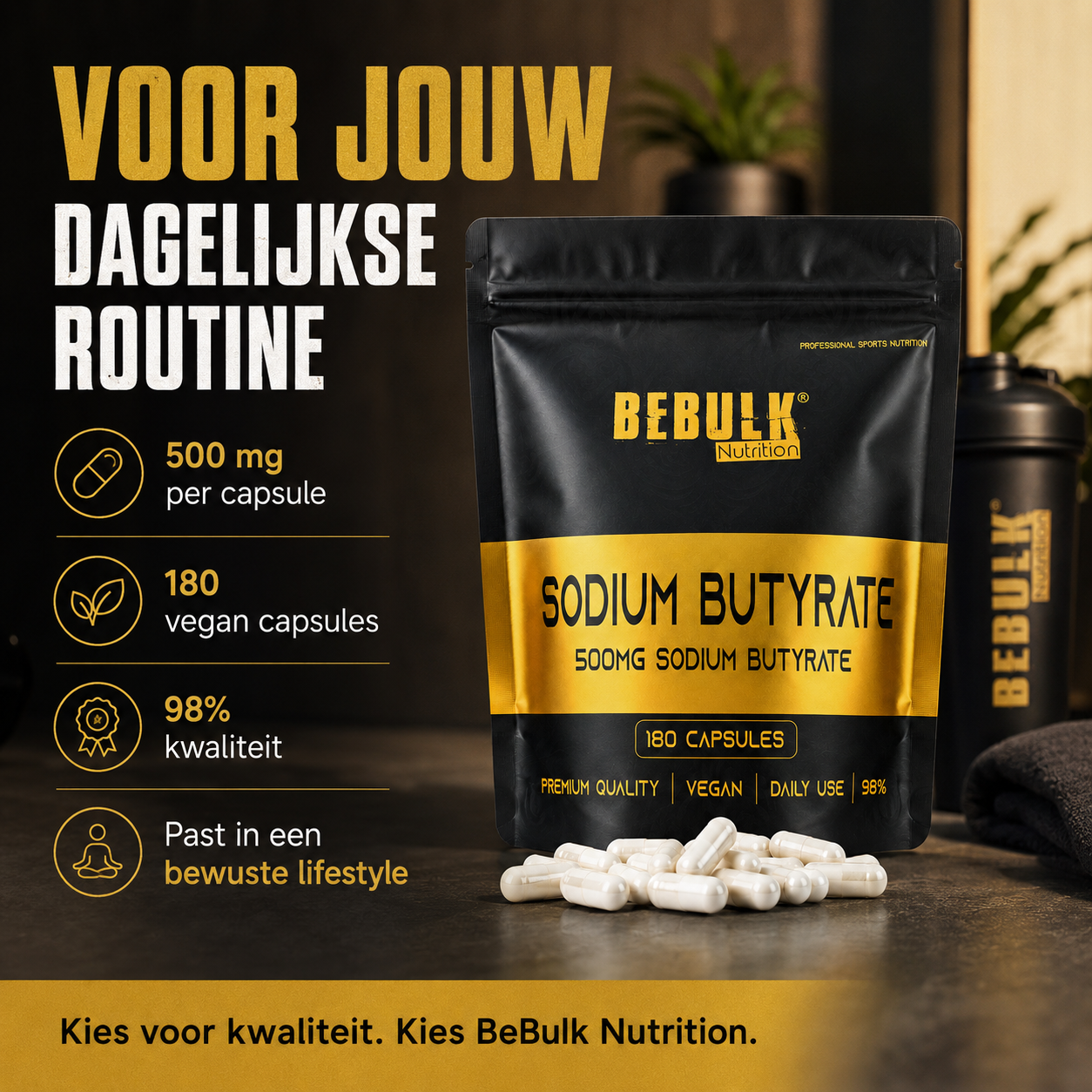 Sodium Butyrate 98% - Vegan - BeBulk Nutrition