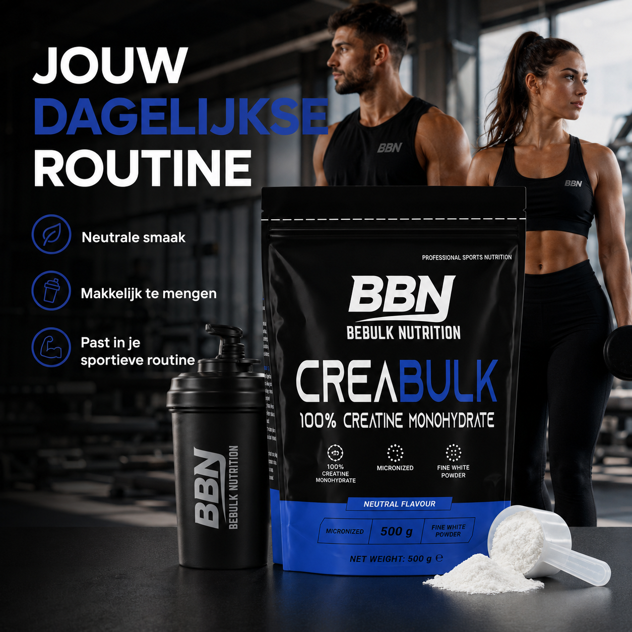 CreaBulk - 100% Creatine Monohydraat Micronized - BeBulk Nutrition