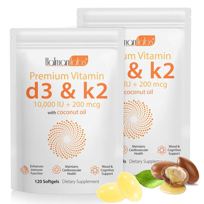 Vitamine D3+K2 + Kokosnoot Olie - Golden Nuts