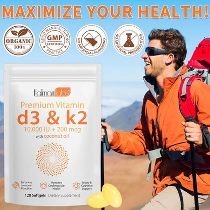 Vitamine D3+K2 + Kokosnoot Olie - Golden Nuts